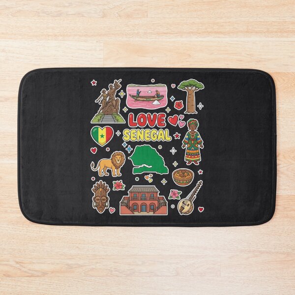 Item preview, Senegal Landmarks & West African Heritage Cute Doodle Collage designed and sold by mashmosh.