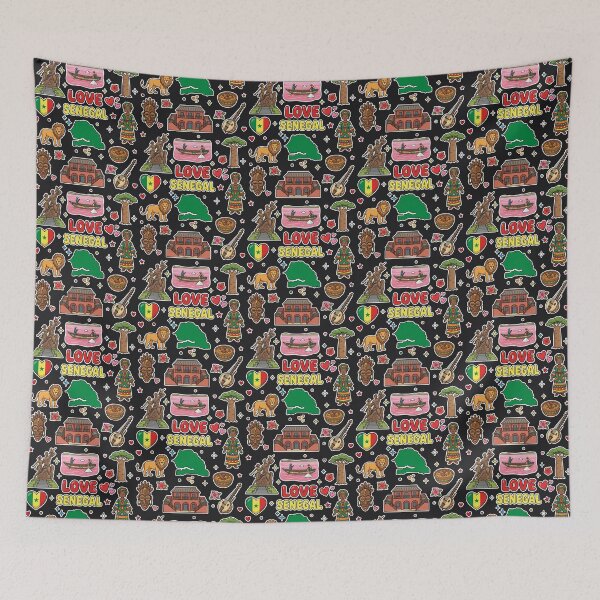 Item preview, Senegal Landmarks & West African Heritage Cute Doodle Collage designed and sold by mashmosh.
