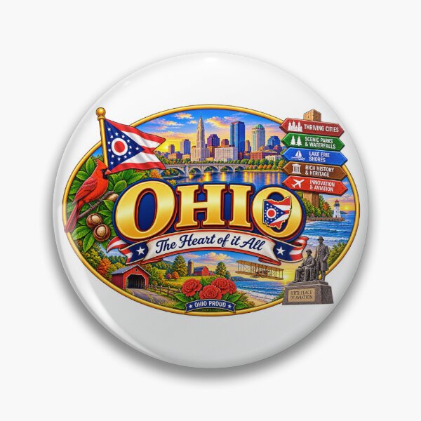 Item preview, Ohio Heart of It All State Travel Vintage Design designed and sold by Awarrie.