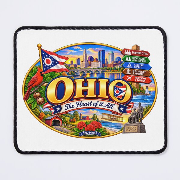 Item preview, Ohio Heart of It All State Travel Vintage Design designed and sold by Awarrie.