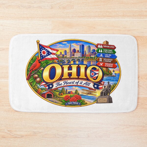 Item preview, Ohio Heart of It All State Travel Vintage Design designed and sold by Awarrie.