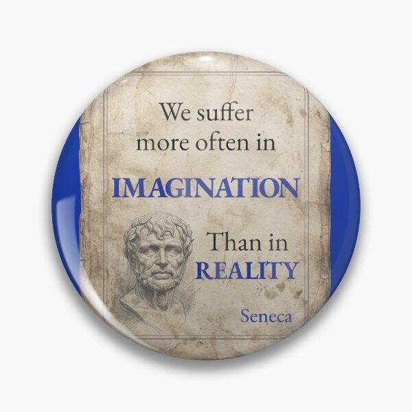 Item preview, We Suffer More Often in Imagination Than in Reality - Seneca - Vintage Distressed Stoic Quote - Egyptian Blue Version designed and sold by Stoic Core.