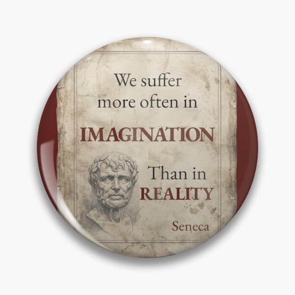 Item preview, We Suffer More Often in Imagination Than in Reality - Seneca - Vintage Distressed Stoic Quote - Roman Red Version designed and sold by Stoic Core.