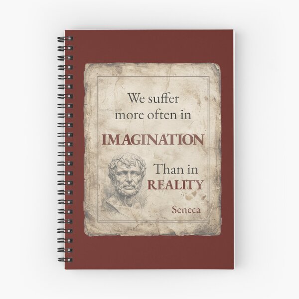 Item preview, We Suffer More Often in Imagination Than in Reality - Seneca - Vintage Distressed Stoic Quote - Roman Red Version designed and sold by Stoic Core.