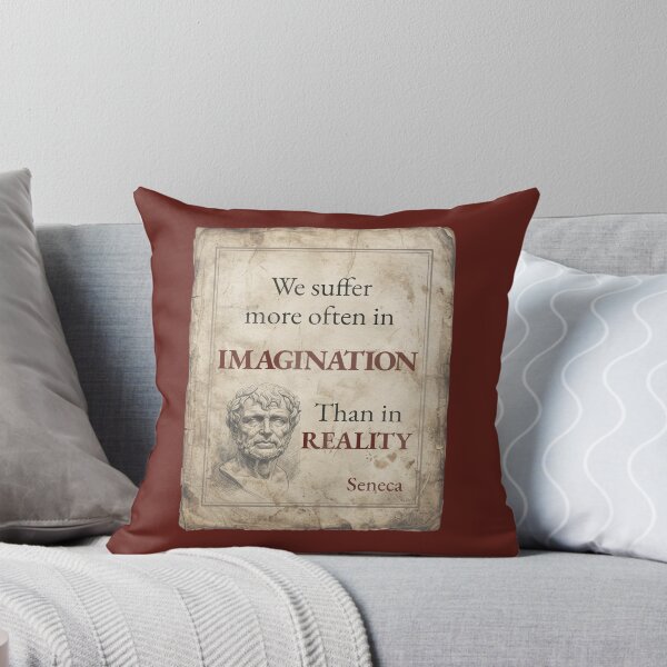 Item preview, We Suffer More Often in Imagination Than in Reality - Seneca - Vintage Distressed Stoic Quote - Roman Red Version designed and sold by Stoic Core.
