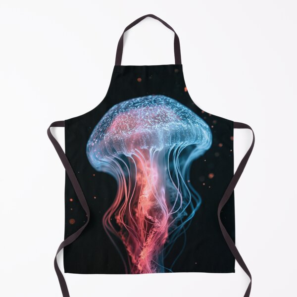 Item preview, Jellyfish Bioluminescent Teal Coral Deep Sea Art designed and sold by FrostyFrisby.