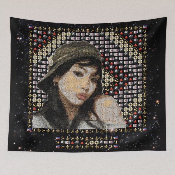 Item preview, Beabadoobee Emojified Portrait – Filipino Artist Emoji Mosaic Pop Art designed and sold by Emoji Emblems.