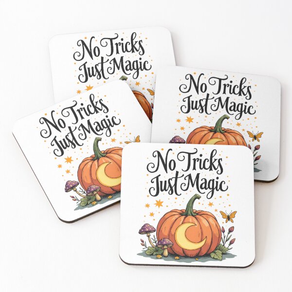 Item preview, No Tricks Just Magic Halloween Pumpkin Design - Fall Autumn Witchy Crescent Moon  designed and sold by Connys Colorful World.