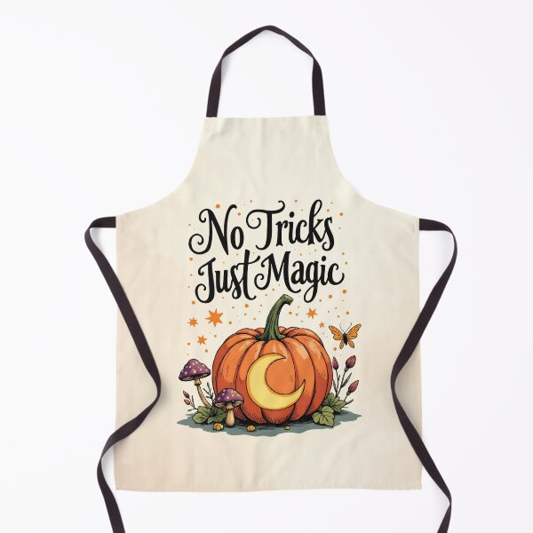 Item preview, No Tricks Just Magic Halloween Pumpkin Design - Fall Autumn Witchy Crescent Moon designed and sold by Connys Colorful World.