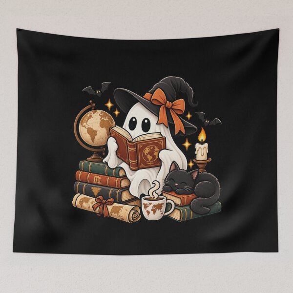 Item preview, History Teacher Halloween Gift Ghost Bookworm designed and sold by Corvoria.