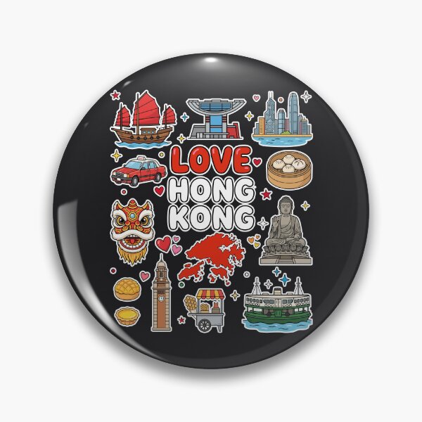Item preview, Love Hong Kong Aesthetic Dark Culture Doodles & Iconic Landmarks designed and sold by mashmosh.