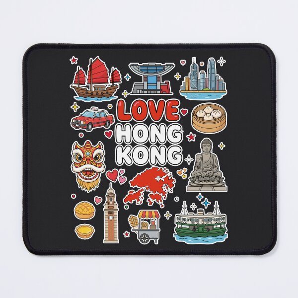 Item preview, Love Hong Kong Aesthetic Dark Culture Doodles & Iconic Landmarks designed and sold by mashmosh.
