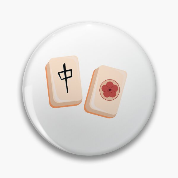 Item preview, Chinese Mahjong Tiles with Red Flower and Chinese Character – Cutout designed and sold by EmeraldeaArt.