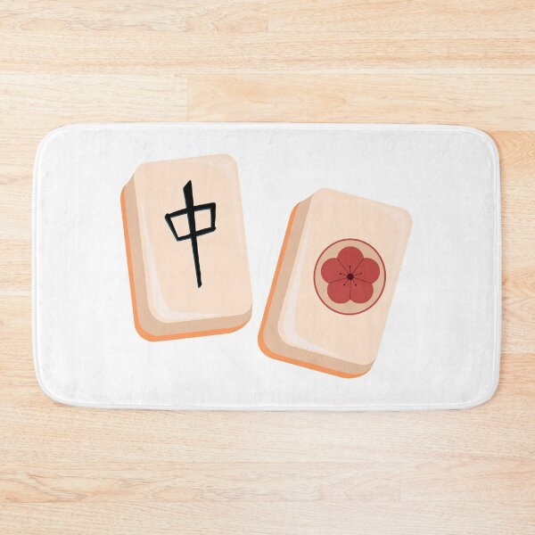 Item preview, Chinese Mahjong Tiles with Red Flower and Chinese Character – Cutout designed and sold by EmeraldeaArt.