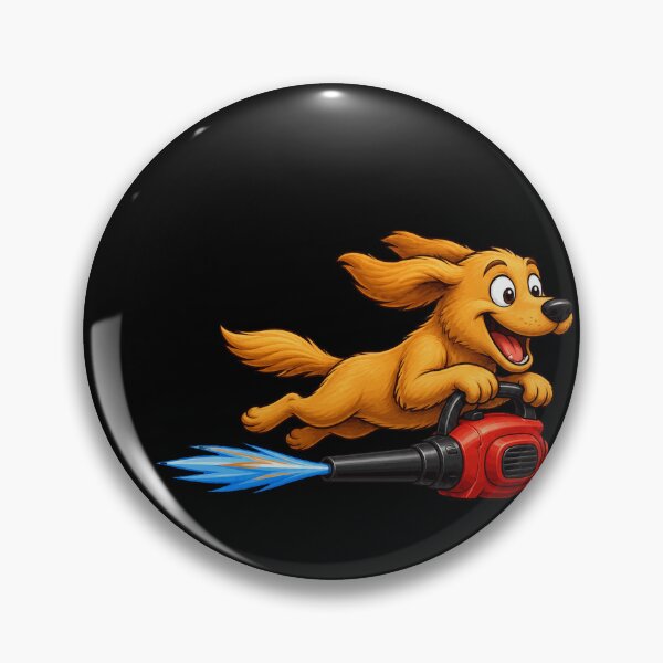 Item preview, Dog Flying With Leaf Blower Funny Design designed and sold by BoyleDesignShop.