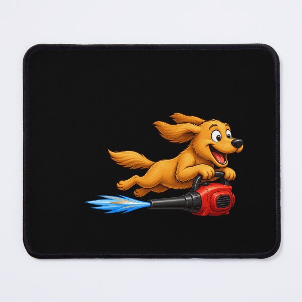 Item preview, Dog Flying With Leaf Blower Funny Design designed and sold by BoyleDesignShop.