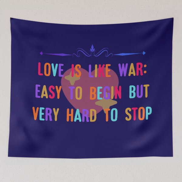Item preview, Love is like war quote. colorful typography heart graphic designed and sold by QCena.