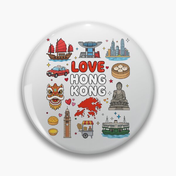 Item preview, Love Hong Kong Cultural Icons, Victoria Harbour & Red Taxi Art designed and sold by mashmosh.