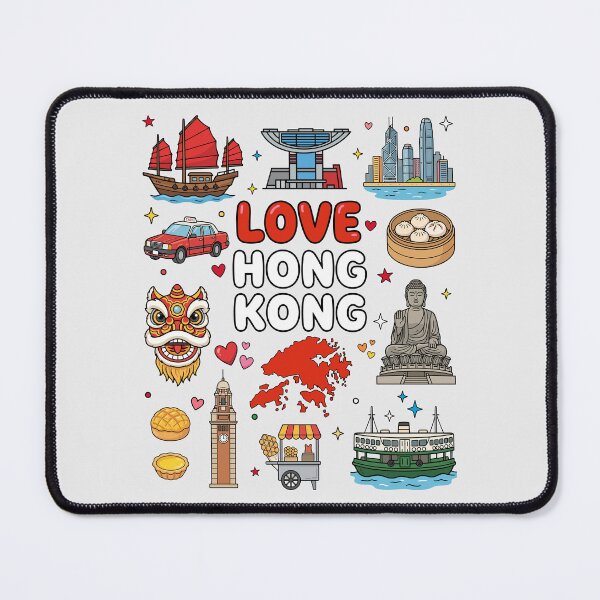 Item preview, Love Hong Kong Cultural Icons, Victoria Harbour & Red Taxi Art designed and sold by mashmosh.