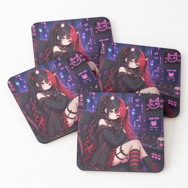 Item preview, Cyberpunk Neko Gamer Girl – Revyra Neon Anime designed and sold by Revyra Design .