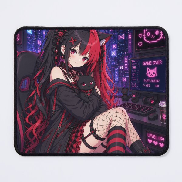 Item preview, Cyberpunk Neko Gamer Girl – Revyra Neon Anime designed and sold by Revyra Design .