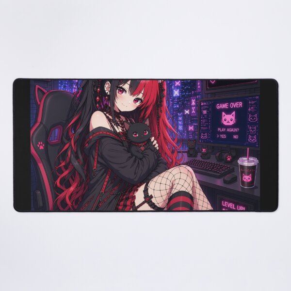 Item preview, Cyberpunk Neko Gamer Girl – Revyra Neon Anime designed and sold by Revyra Design .