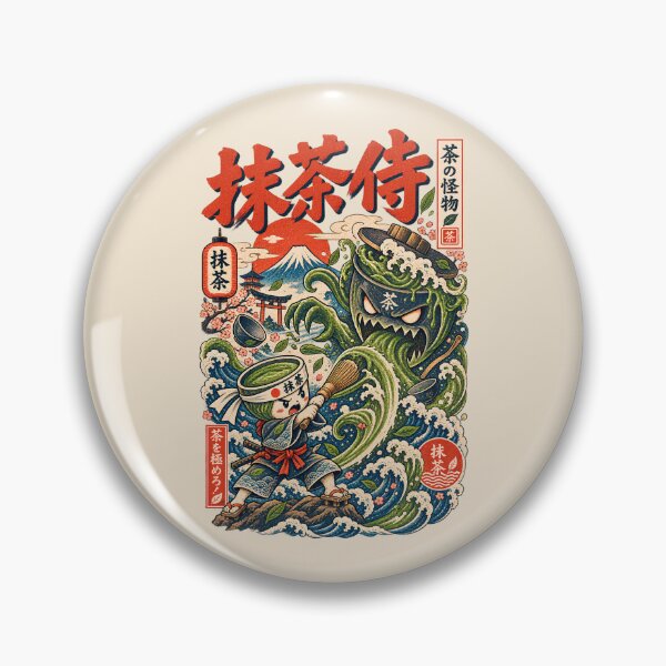 Item preview, Matcha Samurai Kaiju Battle Vintage Japanese Art designed and sold by nookmerch97.