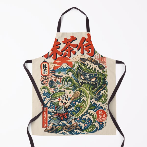 Item preview, Matcha Samurai Kaiju Battle Vintage Japanese Art designed and sold by nookmerch97.