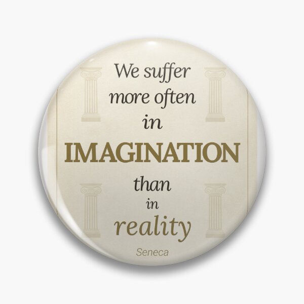 Item preview, We Suffer More Often in Imagination Than in Reality - Seneca - Elegant Script Stoic Quote - Black and Gold Version designed and sold by Stoic Core.