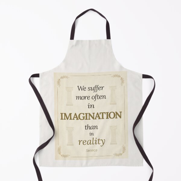Item preview, We Suffer More Often in Imagination Than in Reality - Seneca - Elegant Script Stoic Quote - Black and Gold Version designed and sold by Stoic Core.