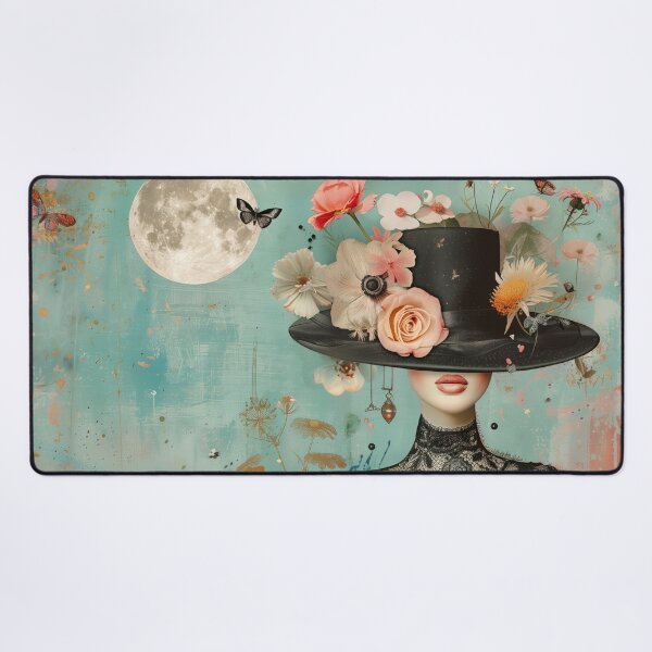 Item preview, Vintage Portrait with Hat and Flowers designed and sold by Soft Oddity.