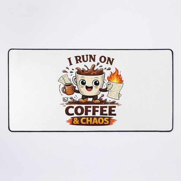 Item preview, I Run on Coffee and Chaos Funny Caffeine Lover Design. designed and sold by The-T-In-Retro.