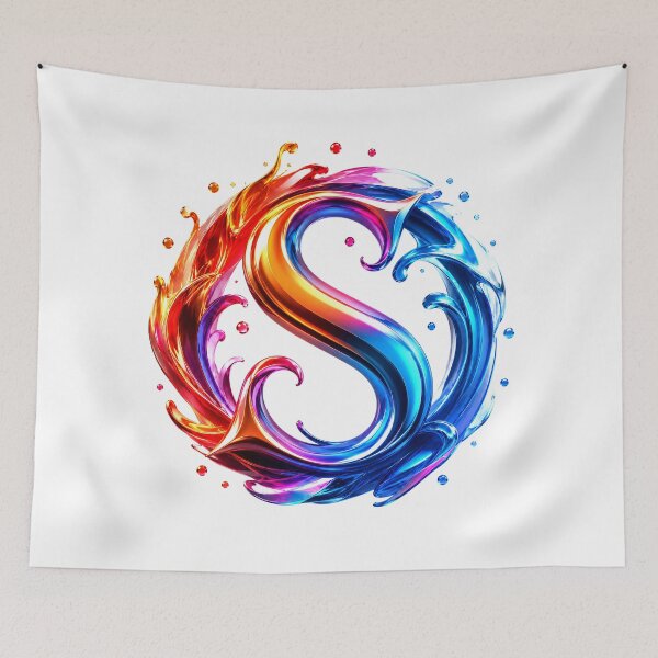 Item preview, AquaFlare Chromaflow Letter S designed and sold by BlissBlvdShop.
