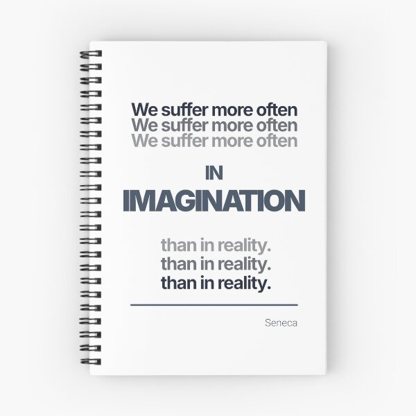 Item preview, We Suffer More Often in Imagination Than In Reality - Seneca - Minimalist Style Stoic Quote - Dark Version designed and sold by Stoic Core.