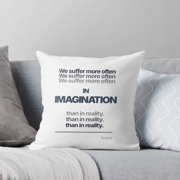 Item preview, We Suffer More Often in Imagination Than In Reality - Seneca - Minimalist Style Stoic Quote - Dark Version designed and sold by Stoic Core.