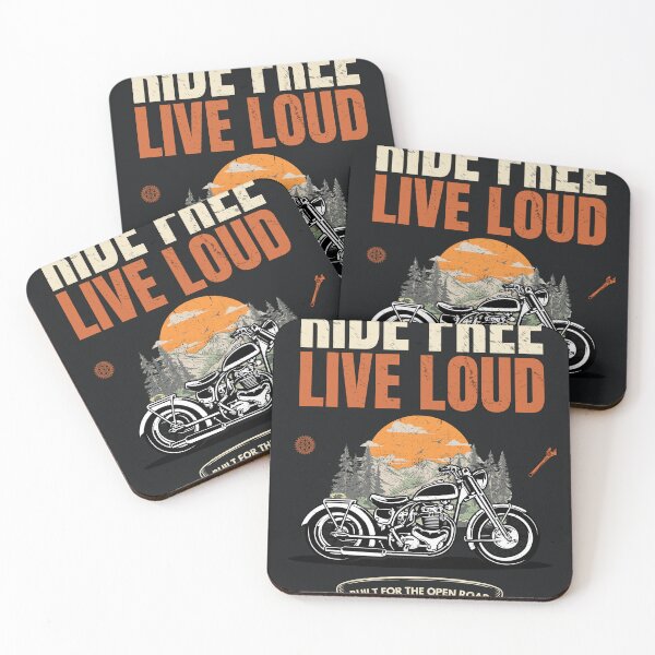 Item preview, Ride Free Live Loud Vintage Motorcycle Biker Open Road Design designed and sold by Uvclick.