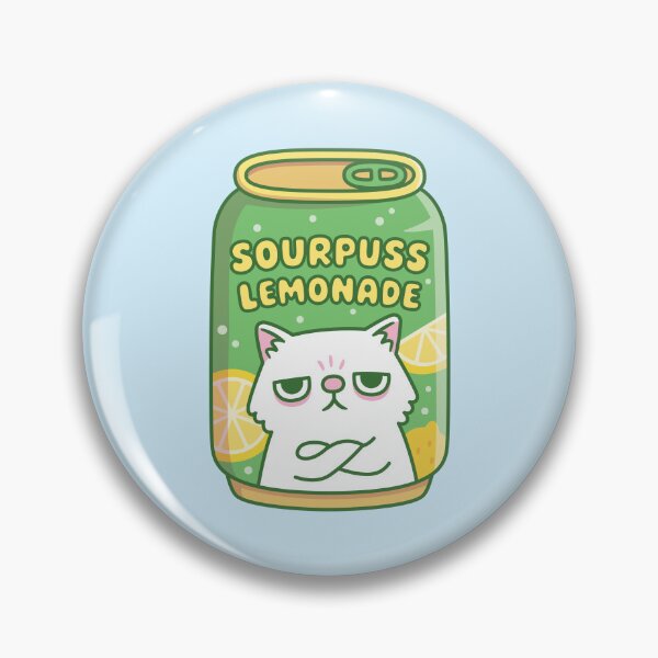 Item preview, Funny Grouchy Cat Sourpuss Lemonade Drink Can designed and sold by rustydoodle.