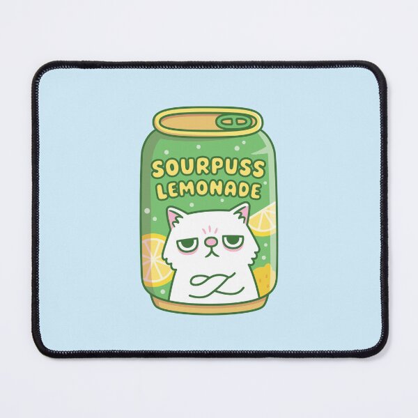 Item preview, Funny Grouchy Cat Sourpuss Lemonade Drink Can designed and sold by rustydoodle.