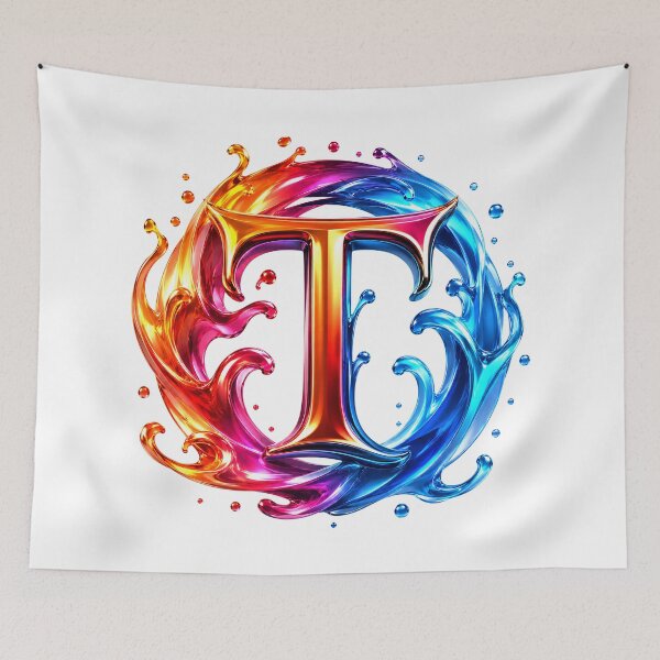 Item preview, AquaFlare Chromaflow Letter T designed and sold by BlissBlvdShop.