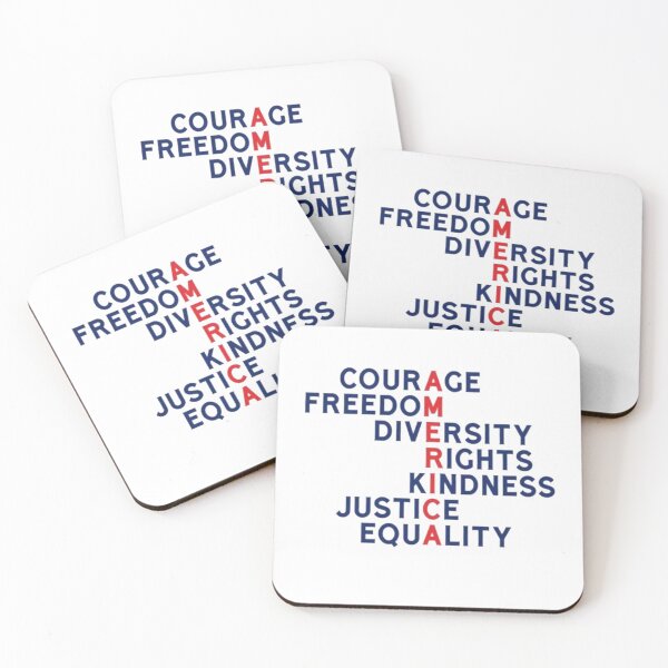 Item preview, America Courage Freedom Diversity – Equality Justice Human Rights designed and sold by roartusa.