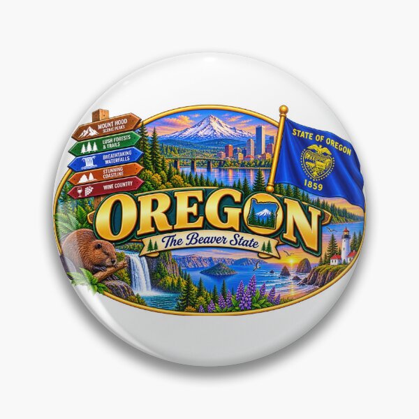 Item preview, Oregon The Beaver State Vintage Travel Design designed and sold by Awarrie.