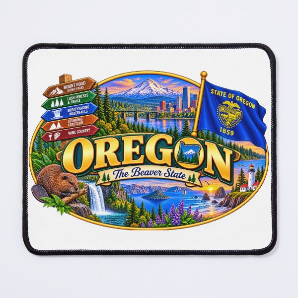 Item preview, Oregon The Beaver State Vintage Travel Design designed and sold by Awarrie.