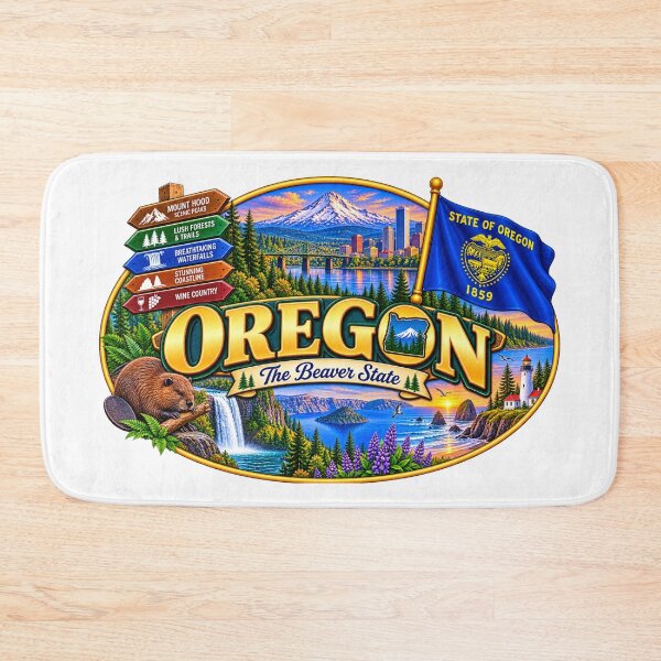 Item preview, Oregon The Beaver State Vintage Travel Design designed and sold by Awarrie.