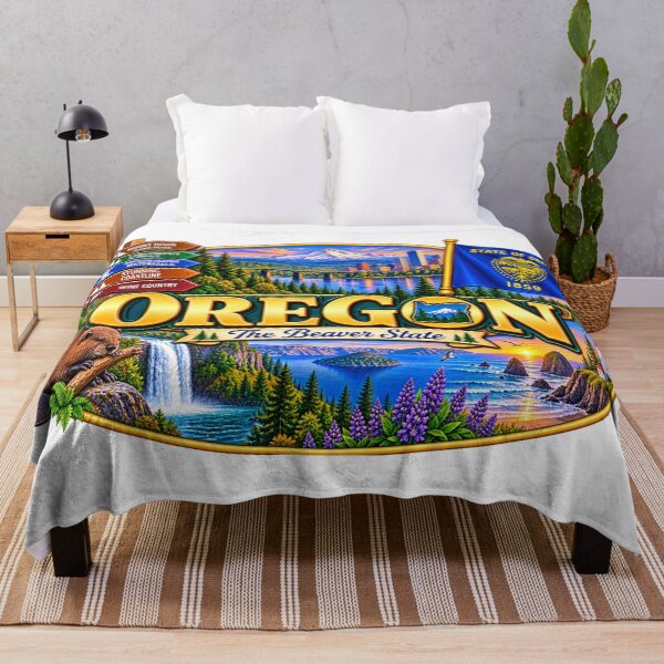 Item preview, Oregon The Beaver State Vintage Travel Design designed and sold by Awarrie.