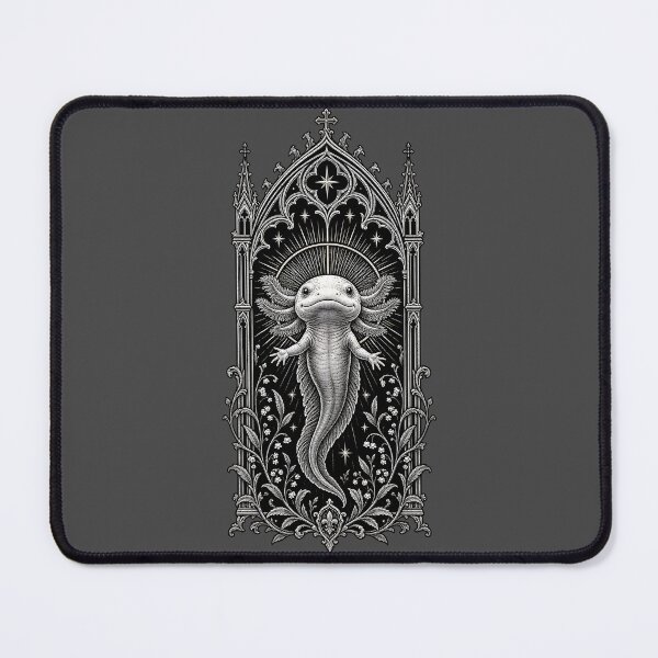 Item preview, Gothic Axolotl Saint - Medieval Stained Glass designed and sold by laika-et-al.
