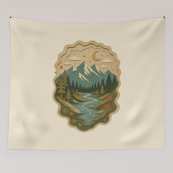 Item preview, Mountain River Adventure Map designed and sold by ITCHAWAWAA.