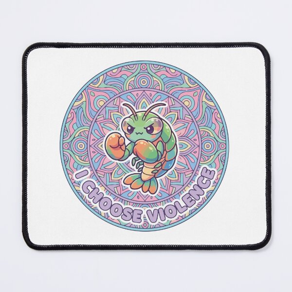 Item preview, I Choose Violence Kawaii Mantis Shrimp Cute Mandala designed and sold by Arc2020.