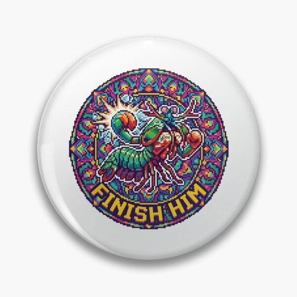 Item preview, Finish Him Pixel Art Mantis Shrimp Retro Gamer designed and sold by Arc2020.