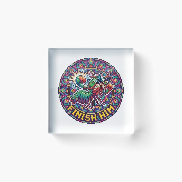 Item preview, Finish Him Pixel Art Mantis Shrimp Retro Gamer designed and sold by Arc2020.