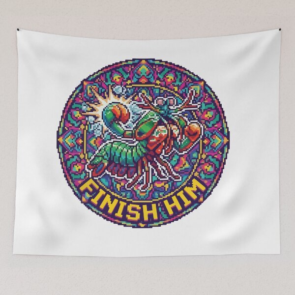 Item preview, Finish Him Pixel Art Mantis Shrimp Retro Gamer designed and sold by Arc2020.